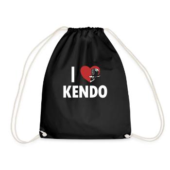I love Kendo Kata Kenjutsu Japanese Samurai - Drawstring Bag - black - Front