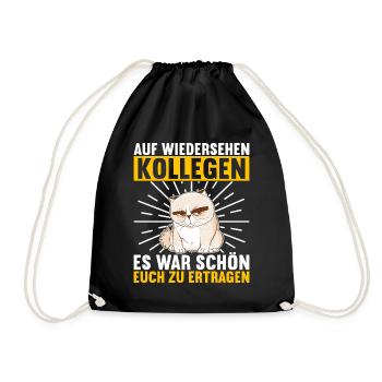 Abschiedsgeschenk Kollege Jobwechsel - Turnbeutel - Schwarz - Vorne