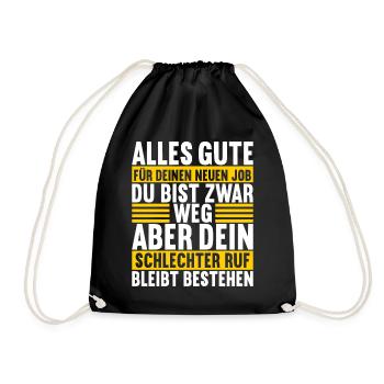 Abschiedsgeschenk Kollege Jobwechsel - Turnbeutel - Schwarz - Vorne