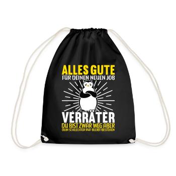 Abschiedsgeschenk Kollege Jobwechsel - Turnbeutel - Schwarz - Vorne