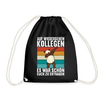 Abschiedsgeschenk Kollege Jobwechsel - Turnbeutel - Schwarz - Vorne