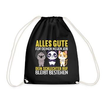 Abschiedsgeschenk Kollege Jobwechsel - Turnbeutel - Schwarz - Vorne