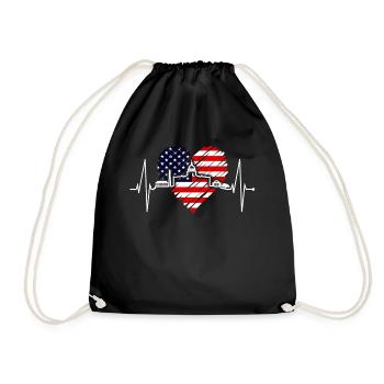 Washington D.C. Skyline Heartbeat USA East Coast - Drawstring Bag - black - Front