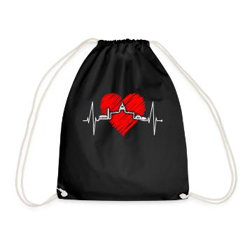 Washington D.C. Skyline Heartbeat USA East Coast - Drawstring Bag - black - Front