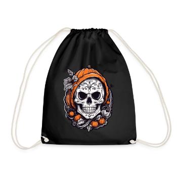 Crâne de citrouille Halloween Octobre Fun - Sac de sport léger - noir - Devant