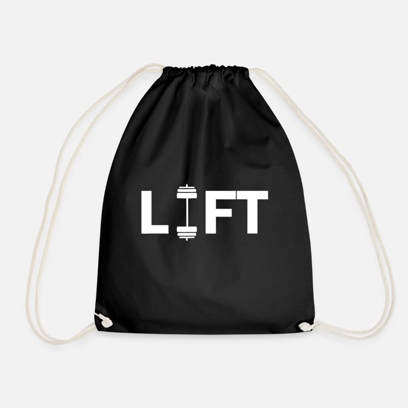 Lift Deadlifting Weightlifting Weightlift - Drawstring Bag - black