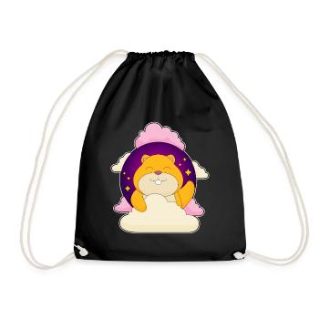 Hamster Clouds - Drawstring Bag - black - Front