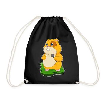 Chanteur de hamster Chant au micro - Sac de sport léger - noir - Devant