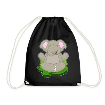 Elephant Yoga Fitness Meditation - Drawstring Bag - black - Front