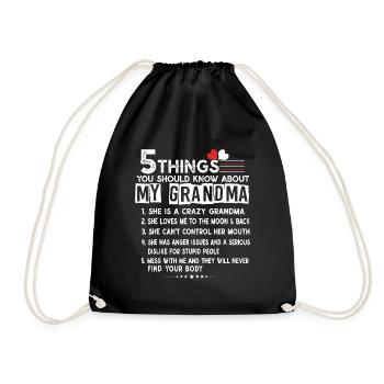 5 Dinge, die Sie über meine Oma-Mütter wissen sollten - Turnbeutel - Schwarz - Vorne