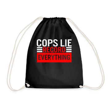 Chemise de police, les flics mentent enregistrent tout tee-shirt, - Sac de sport léger - noir - Devant