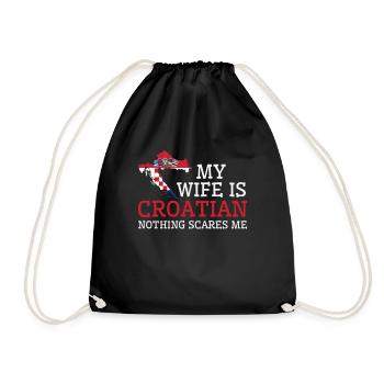 Rien ne me fait peur Ma femme est croate - Sac de sport léger - noir - Devant