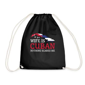 Rien ne me fait peur Ma femme est cubaine - Sac de sport léger - noir - Devant