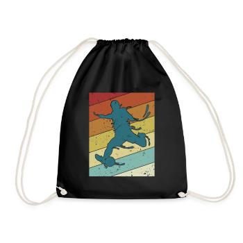 Retro Professional Soccer God Soccer Player - Drawstring Bag - black - Front