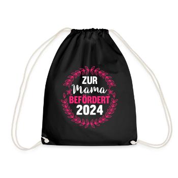 Werdende Mama 2024 - Turnbeutel - Schwarz - Vorne