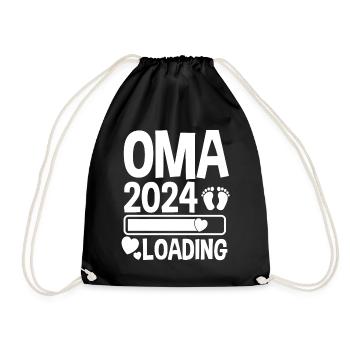 Werdende Oma 2024 - Turnbeutel - Schwarz - Vorne