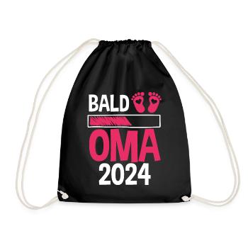 Werdende Oma 2024 - Turnbeutel - Schwarz - Vorne