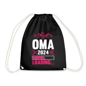 Werdende Oma 2024 - Turnbeutel - Schwarz - Vorne