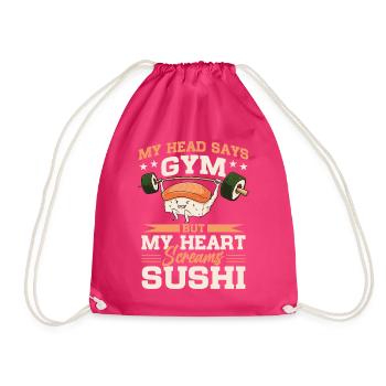 Japanese - Drawstring Bag - fuchsia - Front