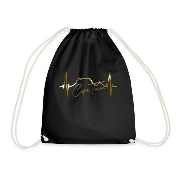 Cape Town Skyline Heartbeat South Africa Table Mountain - Drawstring Bag - black - Front