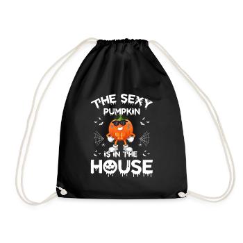 The Sexy Pumpkin Is In The House - Funny Pumpkin H - Drawstring Bag - black - Front