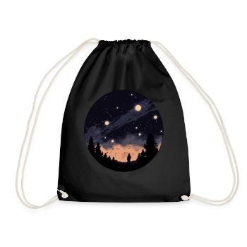 Night Sky Nature and Stars Midnight Stargazing Hik - Turnbeutel - Schwarz - Vorne