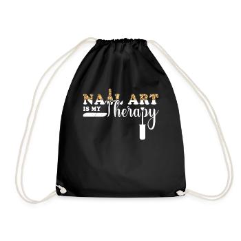 Nail Art Therapy Funny Manicure Leopard Manicurist - Turnbeutel - Schwarz - Vorne
