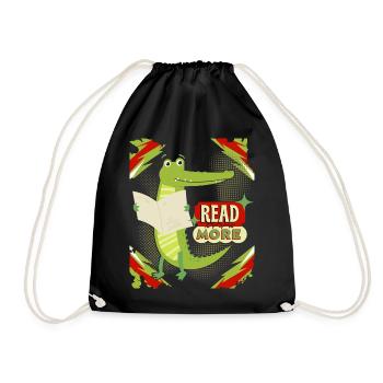 Drôle De Crocodile, Lecture, Livre, Journal Dire - Sac de sport léger - noir - Devant