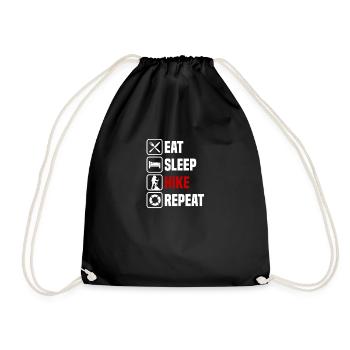 Eat, sleep, hike, repeat - Drawstring Bag - black - Front