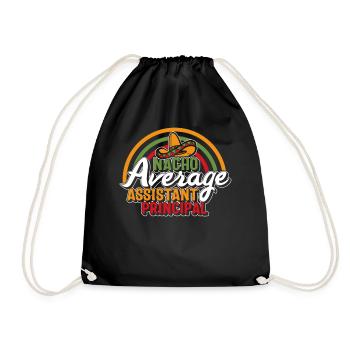 Assistant Principal Shirt, Nacho Average - Drawstring Bag - black - Front