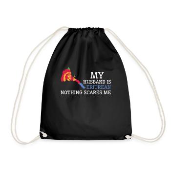 Nothing Scares Me My Wife Is Eritrean Husband - Drawstring Bag - black - Front