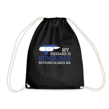 Nothing Scares Me My Wife Is Honduran Husband - Drawstring Bag - black - Front