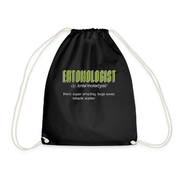 Entomologist Hero Super Amazing Insect Collector - Drawstring Bag - black - Front