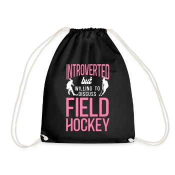 Field Hockey Introverted But - Turnbeutel - Schwarz - Vorne