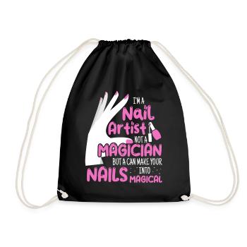 Nail Artist Manicurist Pedicurist Funny Manicure S - Turnbeutel - Schwarz - Vorne