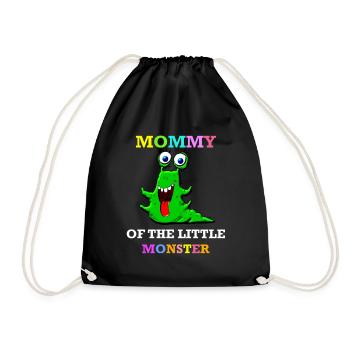 Mother Mom Mommy of Birthday Boy Girl Monster - Drawstring Bag - black - Front