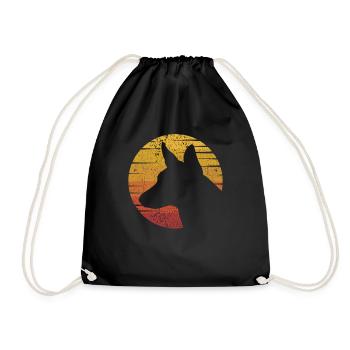 Retro Wauwau Rüde Vierbeiner Hundebesitzer Hund - Turnbeutel - Schwarz - Vorne