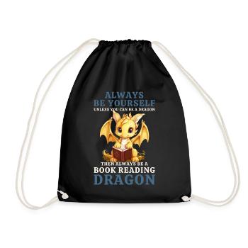 « Sois toujours toi-même » - Livres de lecture Yellow Dragon - Sac de sport léger - noir - Devant