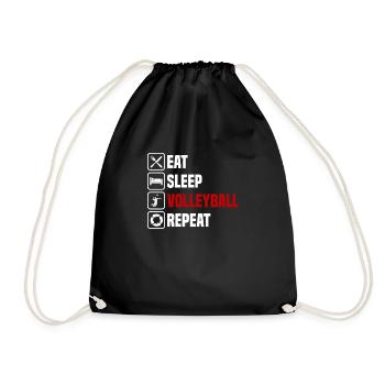 Manger, dormir, volleyer, répéter - Sac de sport léger - noir - Devant