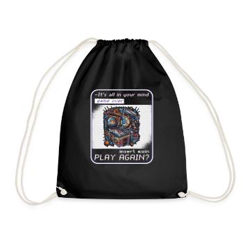 Pinball Pinball Arcade Gamer Funny - Drawstring Bag - black - Front