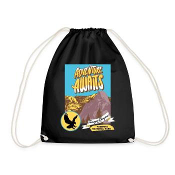 Yosemite National Park, Vintage, Tenaya Canyon - Drawstring Bag - black - Front