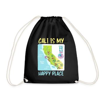 Californie, Californie Amour, Carte, Dicton - Sac de sport léger - noir - Devant