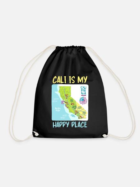 Kalifornien, California Love, Landkarte, Spruch - Turnbeutel - Schwarz
