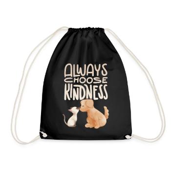 Chien et chat disant, citation de motivation gentillesse - Sac de sport léger - noir - Devant