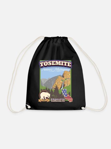 Yosemite Nationalpark, Vintage California Ca - Turnbeutel - Schwarz