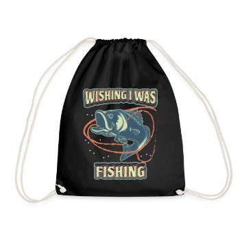 Pêche, pêche sur la rivière, dicton drôle - Sac de sport léger - noir - Devant