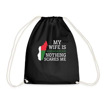 Rien ne me fait peur Ma femme est malgache - Sac de sport léger - noir - Devant