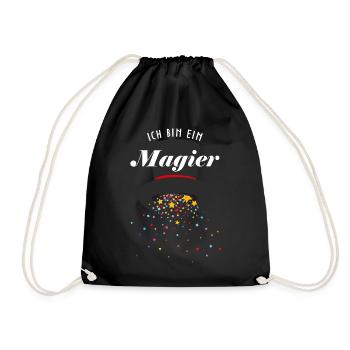 Magier Zaubershow Zauberhut Zauberkünstler Magie - Turnbeutel - Schwarz - Vorne