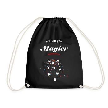 Magier Kartenmagie Kartenzauber Trickkünstler - Turnbeutel - Schwarz - Vorne