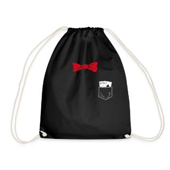 Costume Remplacement Tours de cartes Mage de rue Magicien - Sac de sport léger - noir - Devant